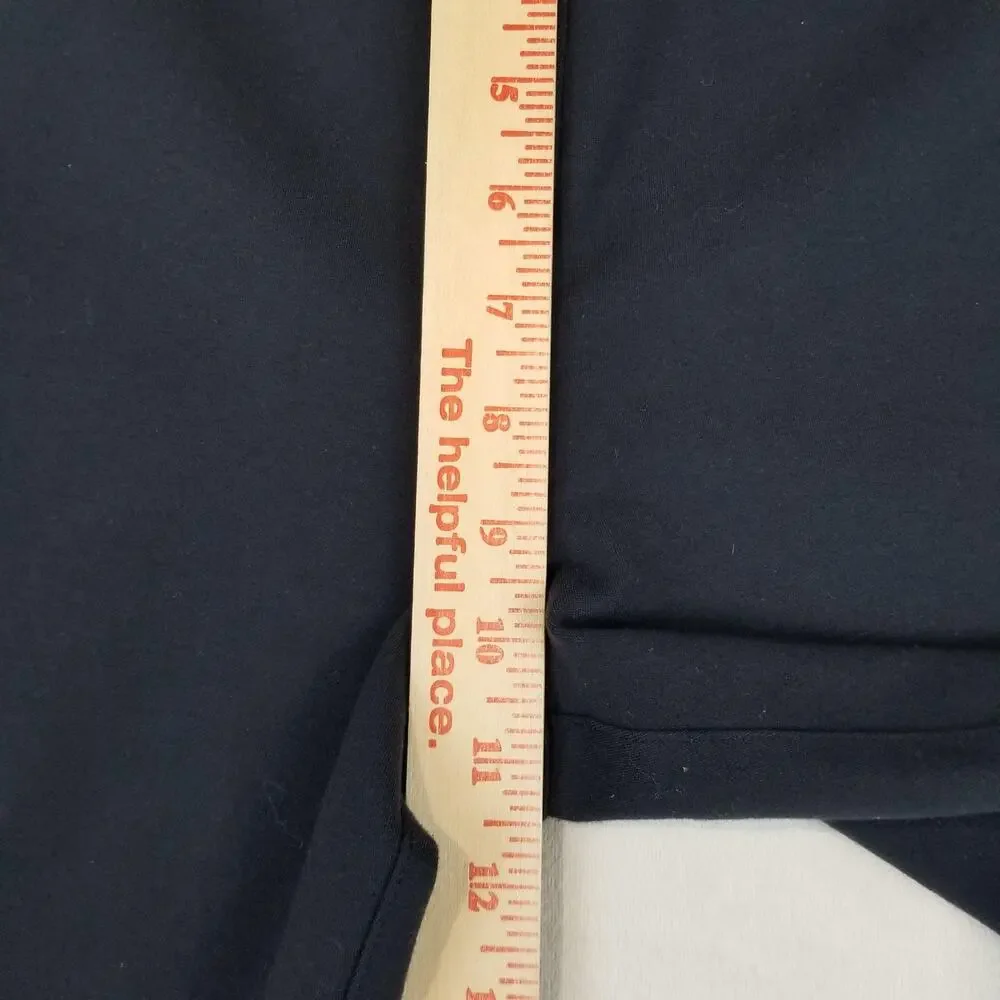 2 PC Quince Pants Womens Large Tall Black Navy Ultra-Stretch Ponte Straight Leg